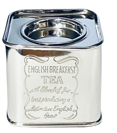 Tea Caddy 100g Silver English Breakfast Motif