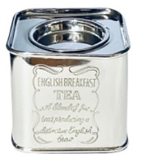 Tea Caddy 100g Silver English Breakfast Motif