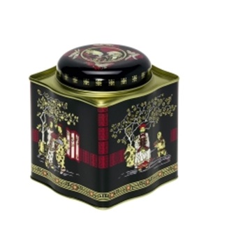 Tea Caddy Black Jap w Fitted Lid 250g