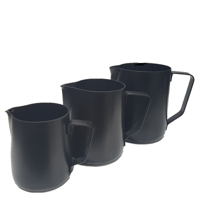 Milk Steaming Jug Black Assorted Sizes