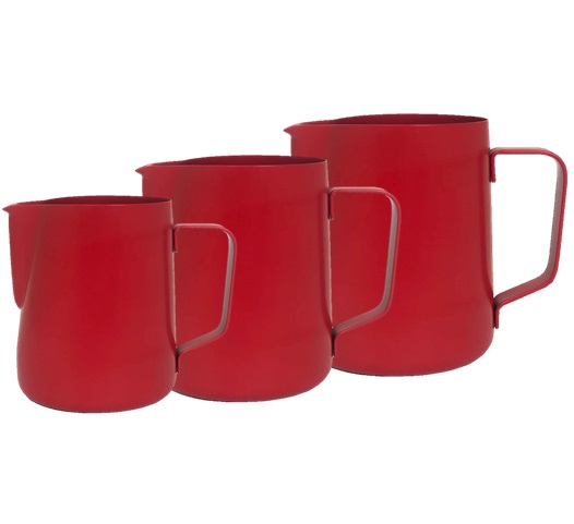 Milk Steaming Jug Red Assorted Sizes